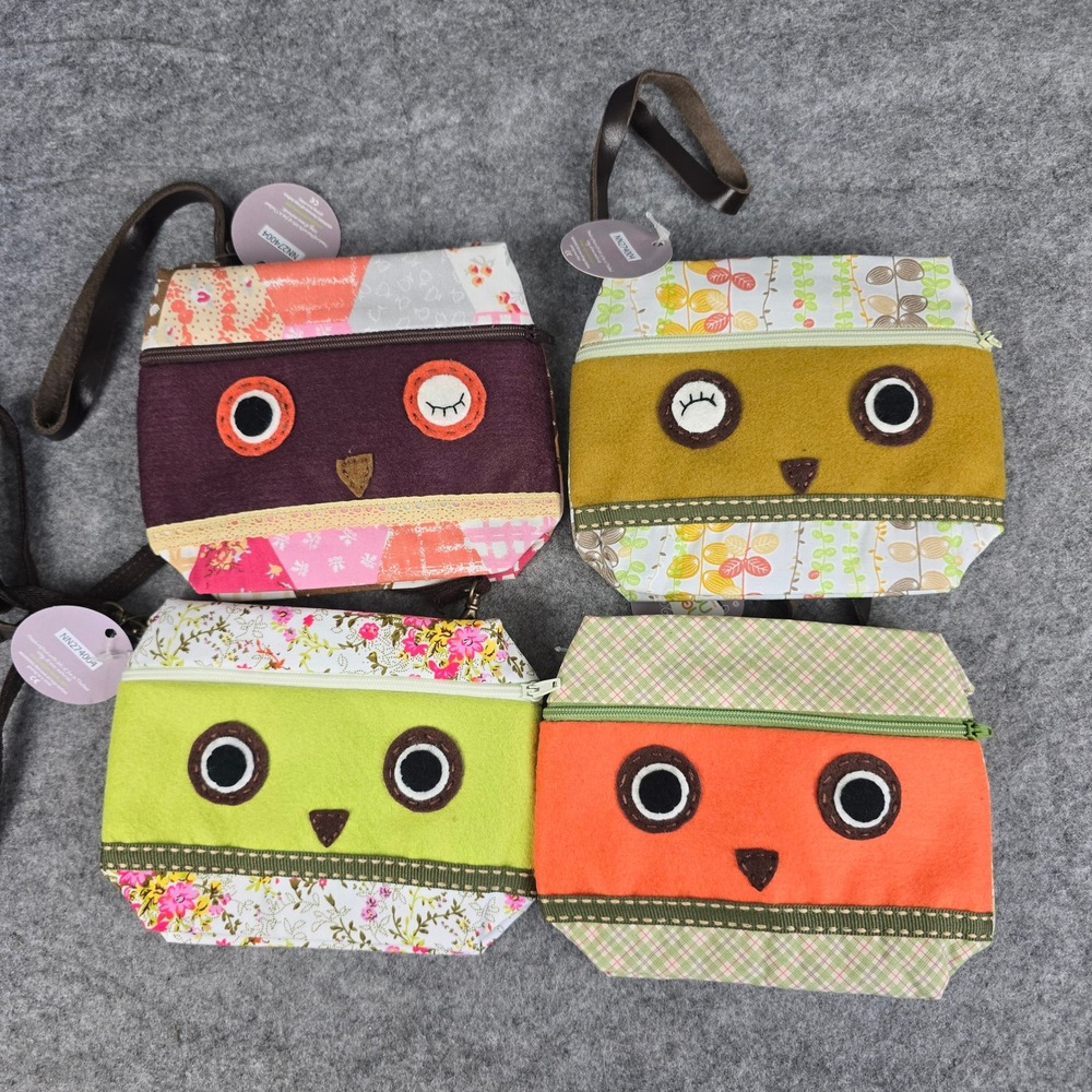 Nook Nook Owl Crossbody Bag Girls Small Multicolor Patchwork Floral Lot of 4 NWT - Picture 5 of 10